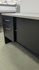 USED Credenza 72 Inch x 20 Inch – Black Base with Light Gray Top
