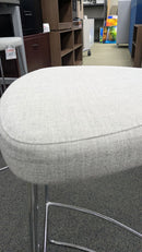 USED 1020-30 Pixie Stool – 30" Height with Chrome Frame and Light Gray Upholstered Seat