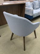 Used Modern Lounge Guest Chair – Light Gray Fabric with Wood Legs