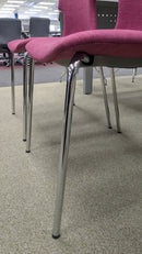 Clearance Studio Series Tikal Four-Leg Chrome Armless Guest Chair. FINISH: Cranberry Fabric