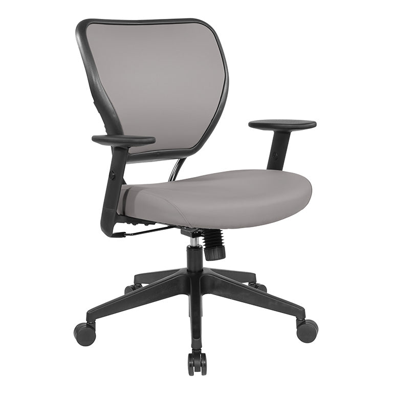 Space Seating by Office Star Products ANTIMICROBIAL DILLON SEAT AND BACK TASK CHAIR WITH ADJUSTABLE ANGLED ARMS AND ANGLED NYLON BASE - 5500D