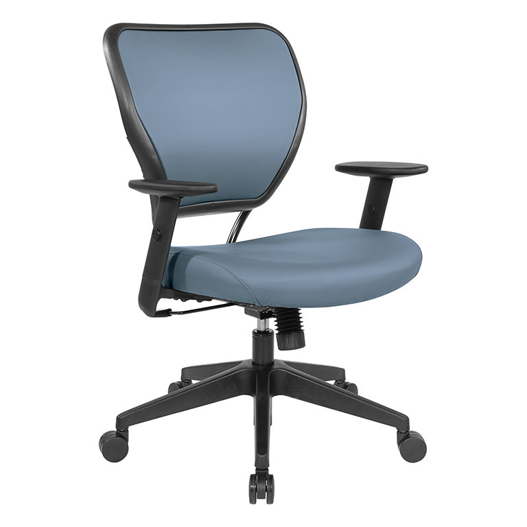Space Seating by Office Star Products ANTIMICROBIAL DILLON SEAT AND BACK TASK CHAIR WITH ADJUSTABLE ANGLED ARMS AND ANGLED NYLON BASE - 5500D