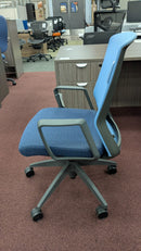 USED 9to5 Seating Neo Task Chair – Blue Mesh Back with Fixed Arms