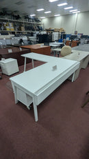 USED White L-Shaped Desk with Mobile Pedestal – 72" x 83"