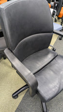 USED Leather Task Chair – Black Leather with Tilt Lock and Height Adjustment