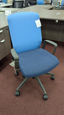 USED 9to5 Seating Neo Task Chair – Blue Mesh Back with Fixed Arms