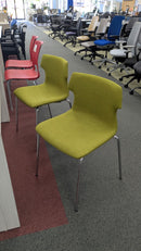 Clearance New Studio Series Tikal Four-Leg Chrome Armless Guest Chair – Green Grass Fabric