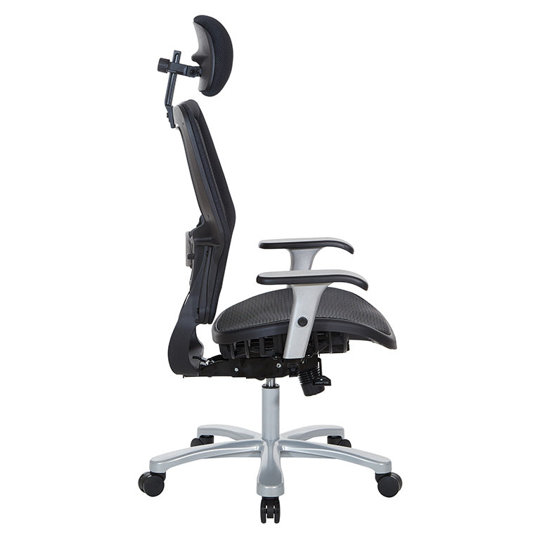 Space Seating by Office Star Products BIG & TALL AIR GRID® MANAGER'S CHAIR WITH HEADREST - 63-11A653RHM