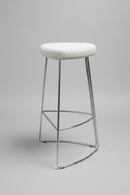 USED 1020-30 Pixie Stool – 30" Height with Chrome Frame and Light Gray Upholstered Seat