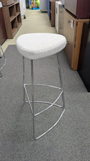 USED 1020-30 Pixie Stool – 30" Height with Chrome Frame and Light Gray Upholstered Seat