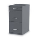 Alera Soho Vertical File Cabinet, 3 Drawers: Pencil/File/File, Letter, Charcoal - ALESVF1827CH