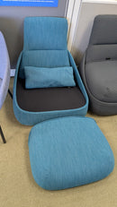 USED Lounge Chair with Pillow – Blue Fabric Finish