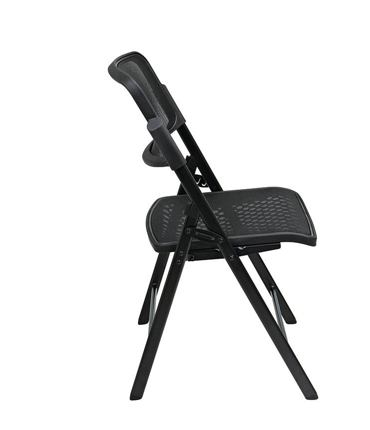 Pro Line II by Office Star Products DELUXE FOLDING CHAIR WITH BLACK PROGRID® SEAT AND BACK - 81308