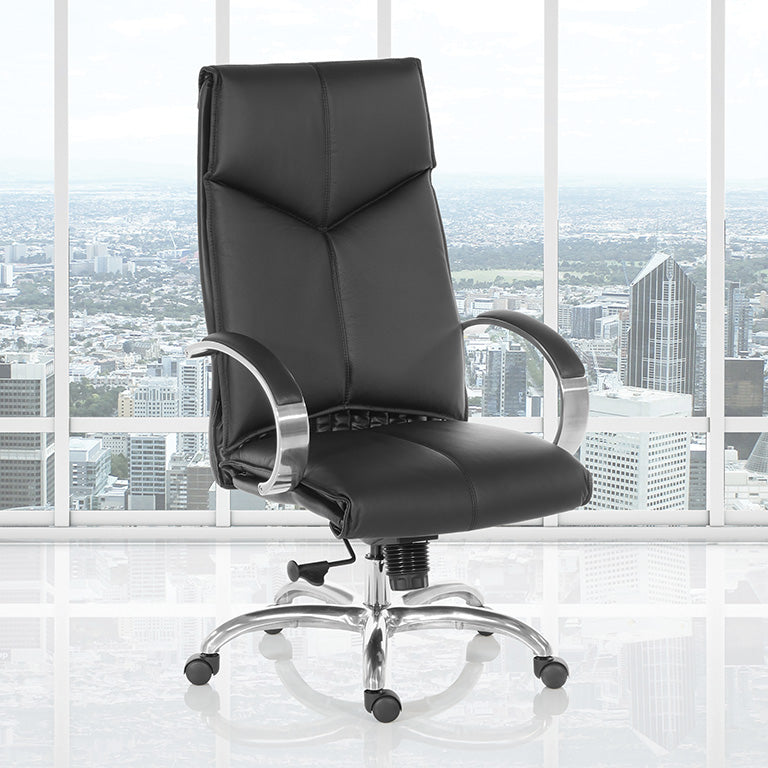 Pro Line II by Office Star Products DELUXE HIGH BACK BLACK CHAIR - 8200