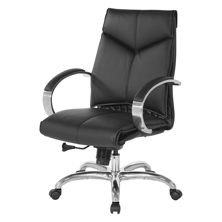 Pro Line II by Office Star Products DELUXE MID BACK BLACK CHAIR - 8201