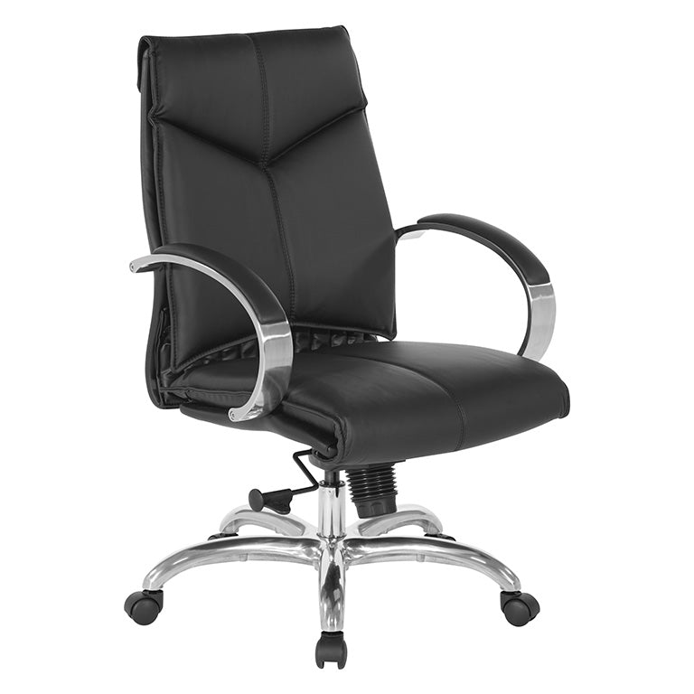 Pro Line II by Office Star Products DELUXE MID BACK BLACK CHAIR - 8201