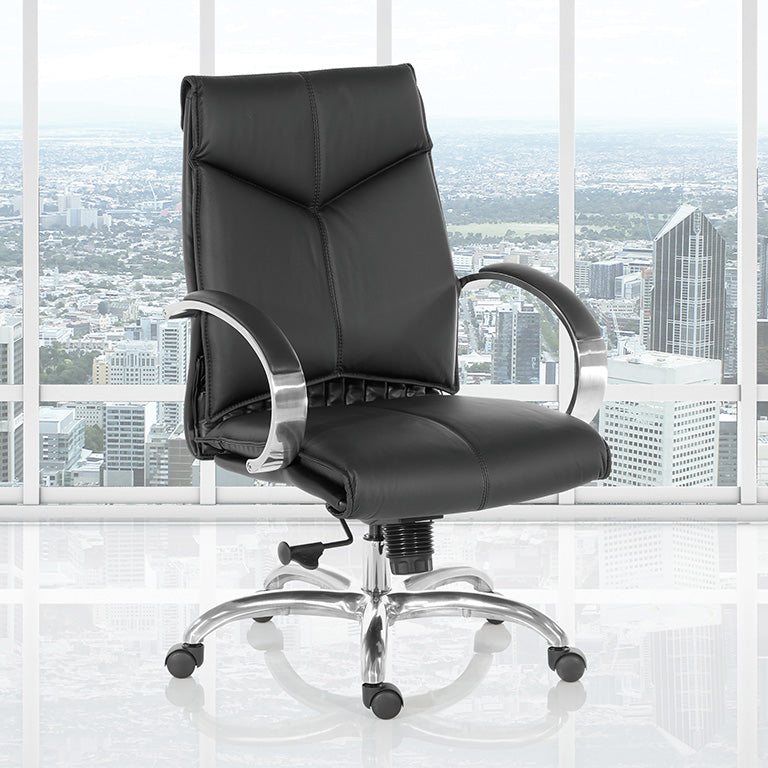 Pro Line II by Office Star Products DELUXE MID BACK BLACK CHAIR - 8201