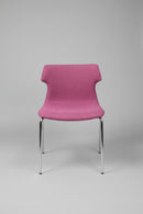 Clearance Studio Series Tikal Four-Leg Chrome Armless Guest Chair. FINISH: Cranberry Fabric