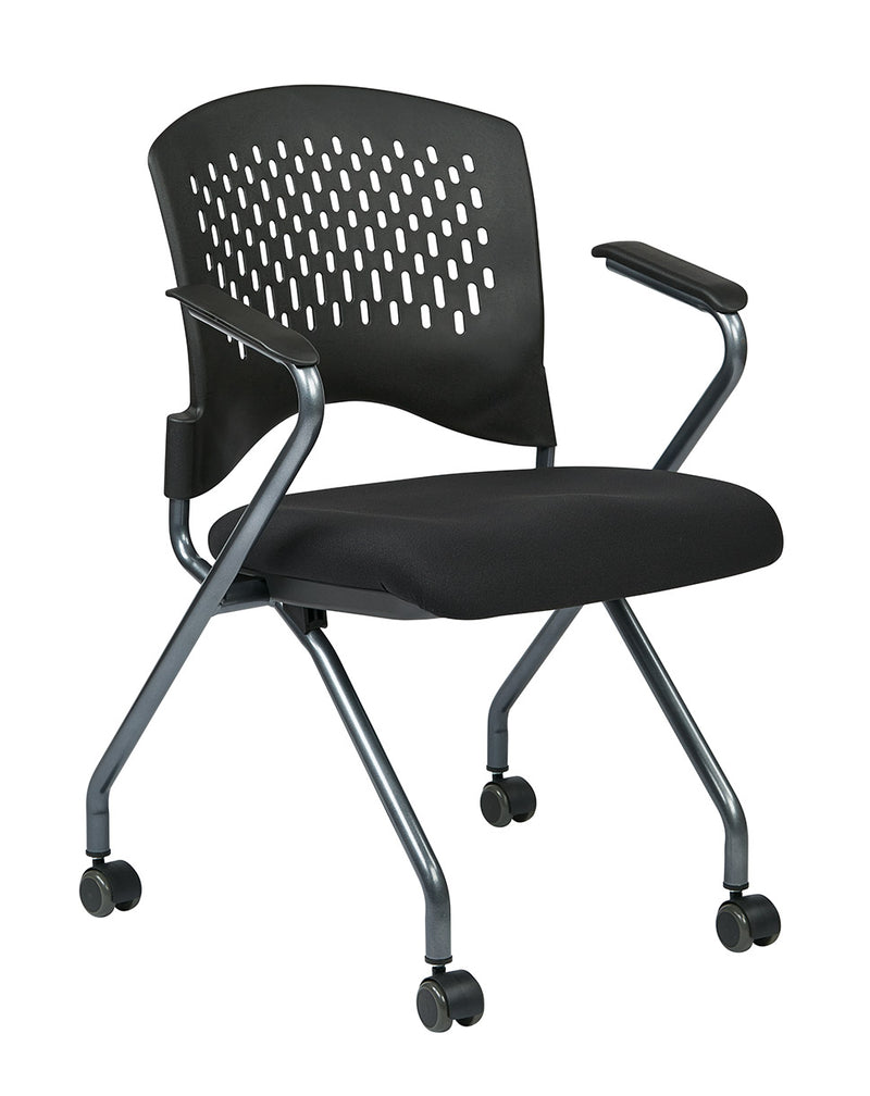 Pro Line II by Office Star Products DELUXE FOLDING CHAIR WITH VENTILATED PLASTIC WRAP AROUND BACK - 84330-30
