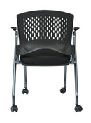 Pro Line II de Office Star Products SILLA PLEGABLE DE LUJO CON RESPALDO ENVOLVENTE DE PLÁSTICO VENTILADO - 84330-30