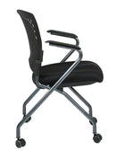 Pro Line II de Office Star Products SILLA PLEGABLE DE LUJO CON RESPALDO ENVOLVENTE DE PLÁSTICO VENTILADO - 84330-30