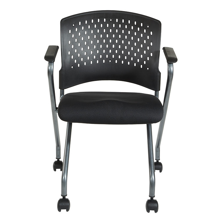 Pro Line II by Office Star Products DELUXE FOLDING CHAIR WITH VENTILATED PLASTIC WRAP AROUND BACK - 84330R-30