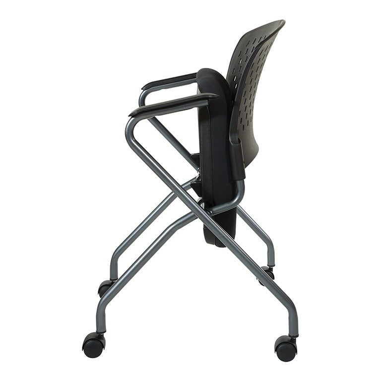 Pro Line II by Office Star Products DELUXE FOLDING CHAIR WITH VENTILATED PLASTIC WRAP AROUND BACK - 84330R-30