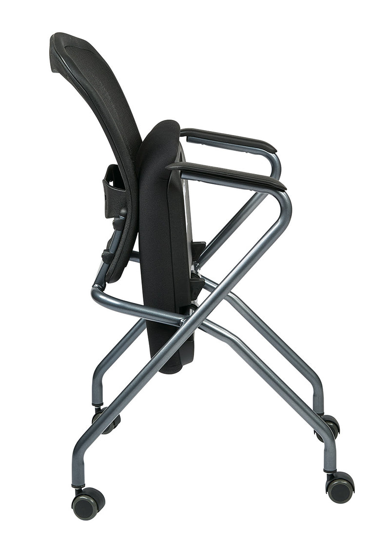 Pro Line II by Office Star Products DELUXE FOLDING CHAIR WITH PROGRID BACK 2/CTN - 84440-30