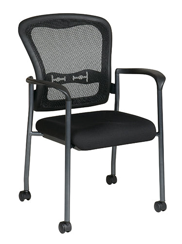 Pro Line II by Office Star Products TITANIUM FINISH VISITORS CHAIR WITH ARMS - 84540-30