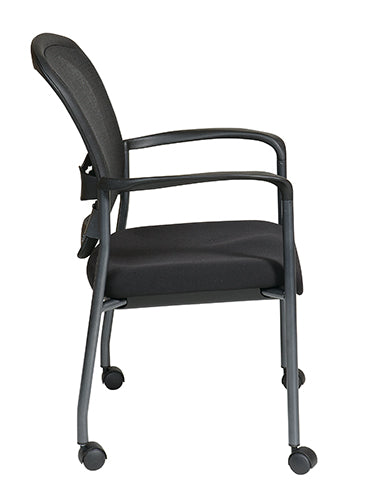 Pro Line II by Office Star Products TITANIUM FINISH VISITORS CHAIR WITH ARMS - 84540-30