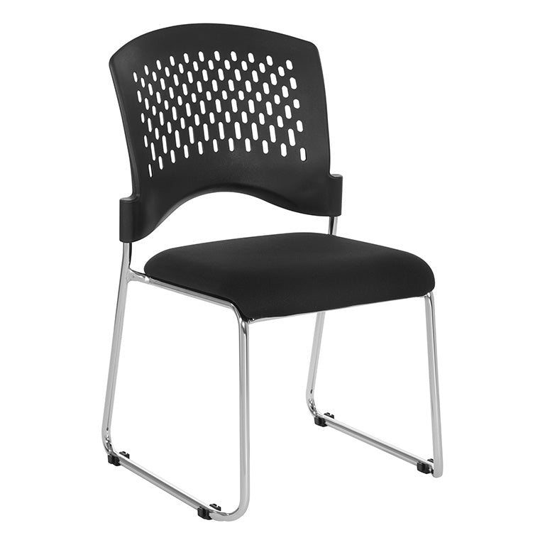 Pro Line II by Office Star Products VISITORS CHAIR WITH PLASTIC BACK AND DOLLY - 8455C20-30