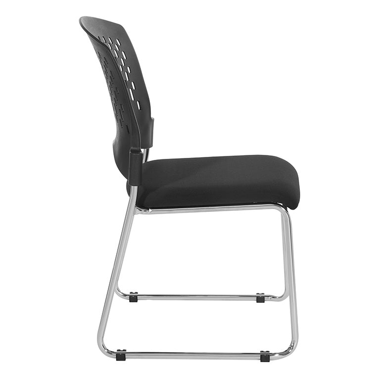 Pro Line II by Office Star Products VISITORS CHAIR WITH PLASTIC BACK AND DOLLY - 8455C20-30