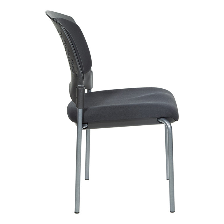 Pro Line II by Office Star Products TITANIUM FINISH ARMLESS VISITORS CHAIR - 84720-30