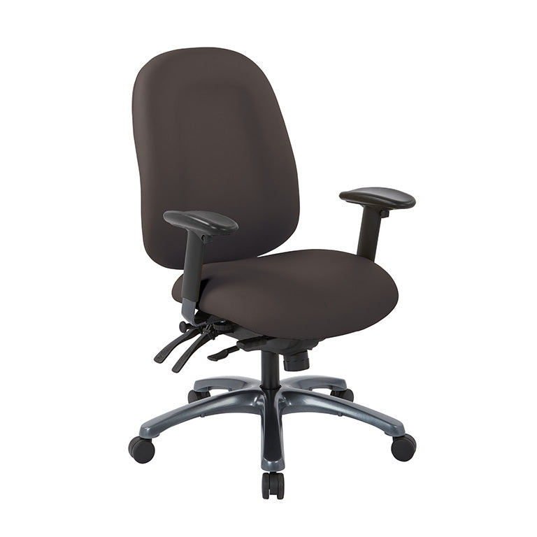 Multi-Function High-Back Chair with Seat Slider and Titanium Finish Base by Office Star - 8511