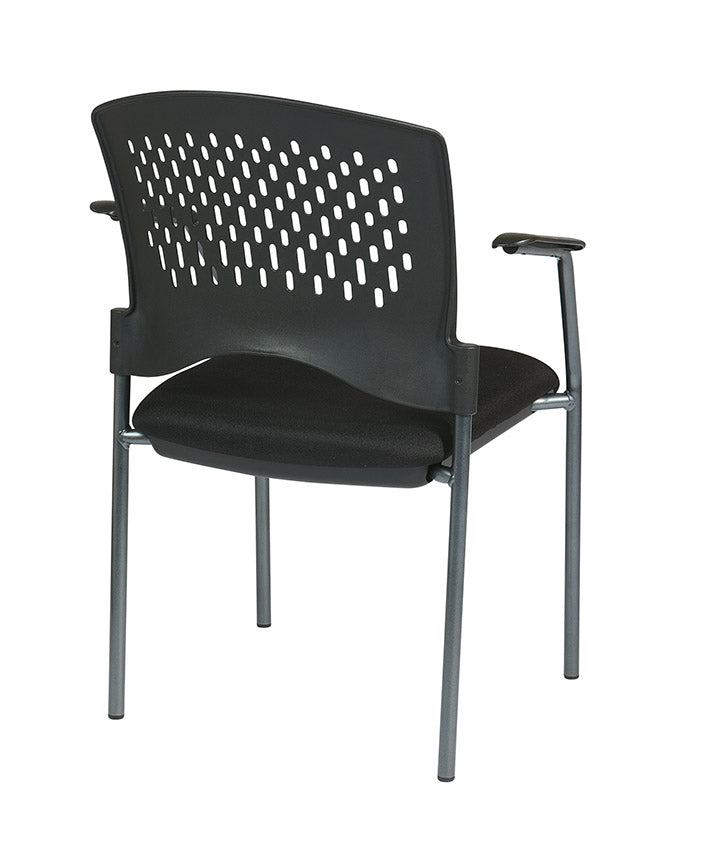 Titanium Finish Visitors Chair with Arms and Plastic Back by Office Star - 8610-30