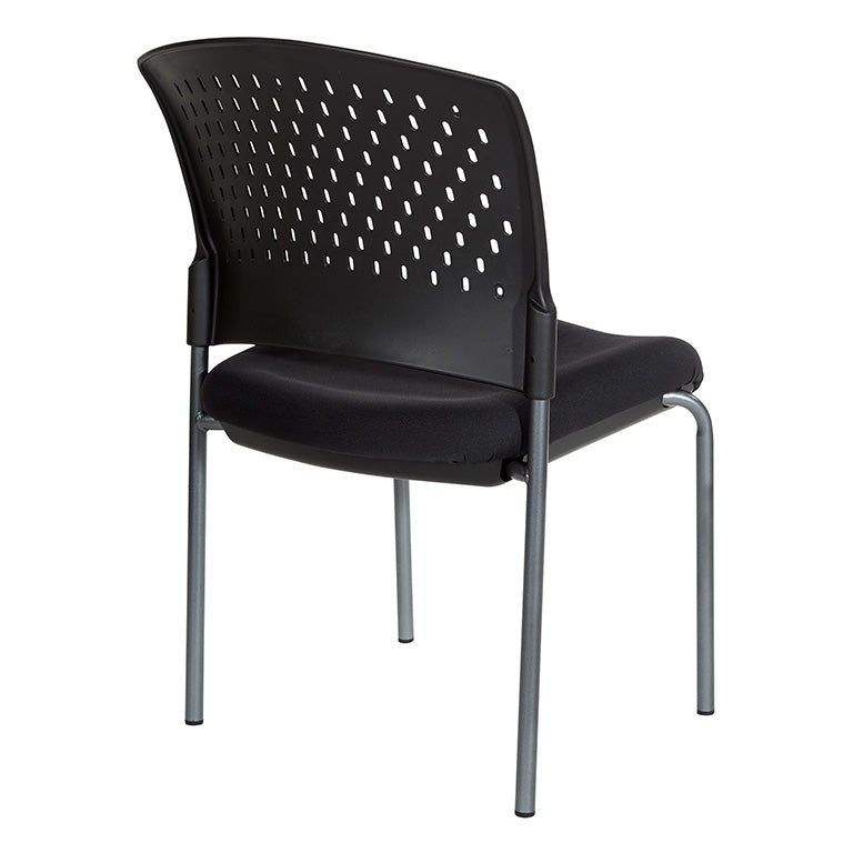 Pro Line II by Office Star Products TITANIUM FINISH ARMLESS VISITORS CHAIR WITH VENTILATED PLASTIC WRAP AROUND BACK - 8620R-30