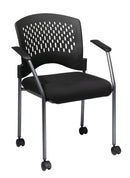 Silla de Visita Rodante Pro Line II de Office Star Products con Acabado de Titanio, Color Negro - 8640-30