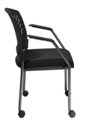 Silla de Visita Rodante Pro Line II de Office Star Products con Acabado de Titanio, Color Negro - 8640-30