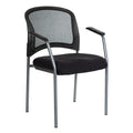 Pro Line II by Office Star Products PROGRID CONTOUR BACK TITANIUM FINISH VISTORS CHAIR WITH ARMS - 86710R