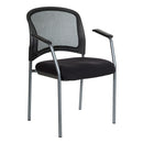 Silla de visita Pro Line II de Office Star Products con respaldo contorneado PROGRID, acabado titanio y brazos - 86710R
