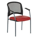 Silla de visita Pro Line II de Office Star Products con respaldo contorneado PROGRID, acabado titanio y brazos - 86710R