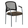 Pro Line II by Office Star Products PROGRID CONTOUR BACK TITANIUM FINISH VISTORS CHAIR WITH ARMS - 86710R