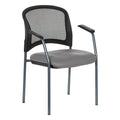 Pro Line II by Office Star Products PROGRID CONTOUR BACK TITANIUM FINISH VISTORS CHAIR WITH ARMS - 86710R