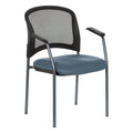 Pro Line II by Office Star Products PROGRID CONTOUR BACK TITANIUM FINISH VISTORS CHAIR WITH ARMS - 86710R