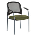 Pro Line II by Office Star Products PROGRID CONTOUR BACK TITANIUM FINISH VISTORS CHAIR WITH ARMS - 86710R