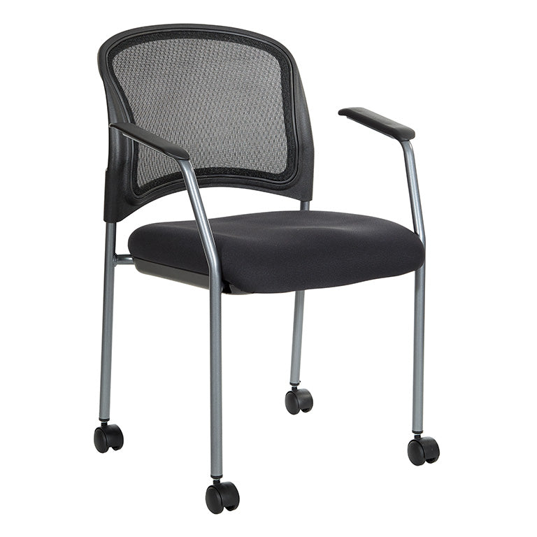 Titanium Finish Rolling Visitors Chair - 86740R-30