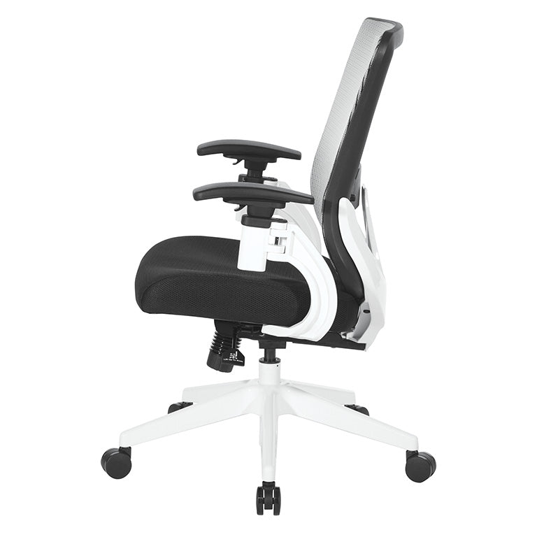 Office Star Products - White Vertical Mesh Back Manager's Chair With Black Mesh Seat - 889-3TW1N1421W