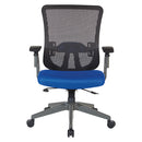 Office Star Products - Grey Vertical Mesh Back Manager's Chair with Blue Mesh Seat - 889-7TG1N4421G