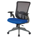 Office Star Products - Grey Vertical Mesh Back Manager's Chair with Blue Mesh Seat - 889-7TG1N4421G