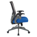 Office Star Products - Grey Vertical Mesh Back Manager's Chair with Blue Mesh Seat - 889-7TG1N4421G